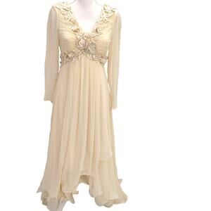 Vintage Claire's Collection Gown Wedding Stunning Detail Embellished Chiffon